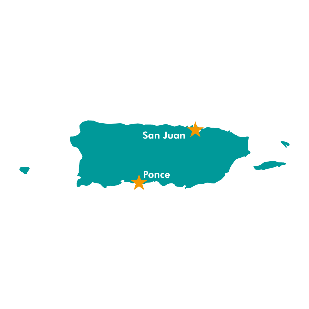 Map of Locations in Puerto Rico